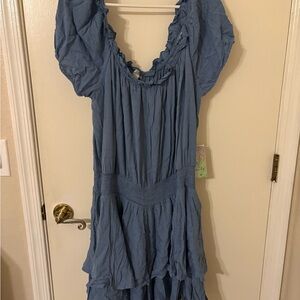 NWT plus size Blue Ruffled Romper
